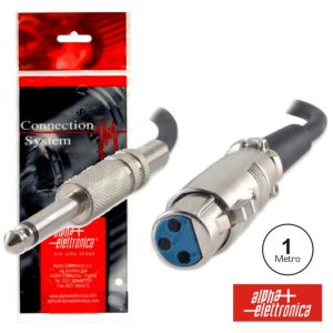 Cabo XLR 3p (F) A Jack 6.35mm (M) 1Mts Alpha Elettronica