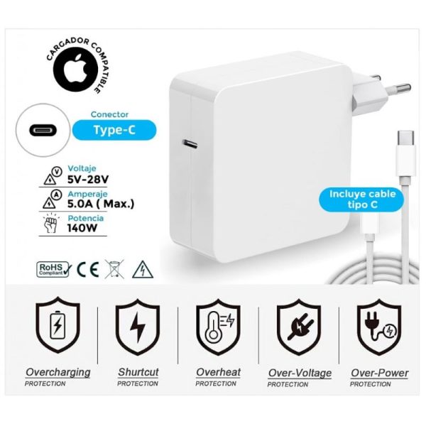 Carregador Comp. Apple 140W USB-C (Inclui Cabo USB-C)