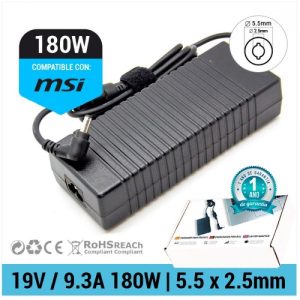 Carregador Comp. MSI 180W (19V/9.3A/5.5x2.5mm)