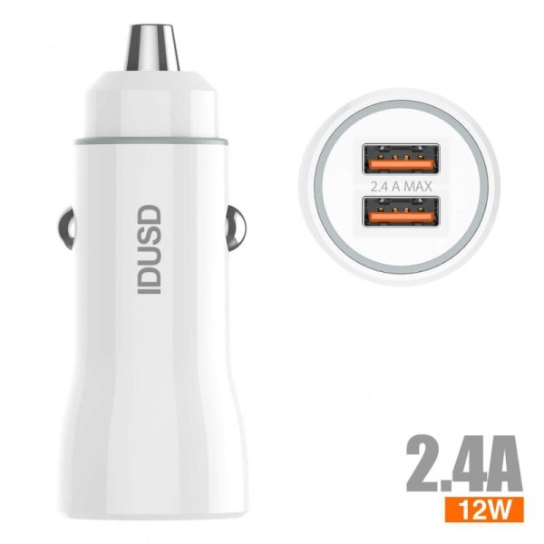 Carregador Isqueiro F20B 2-USB 2.4A Idusd