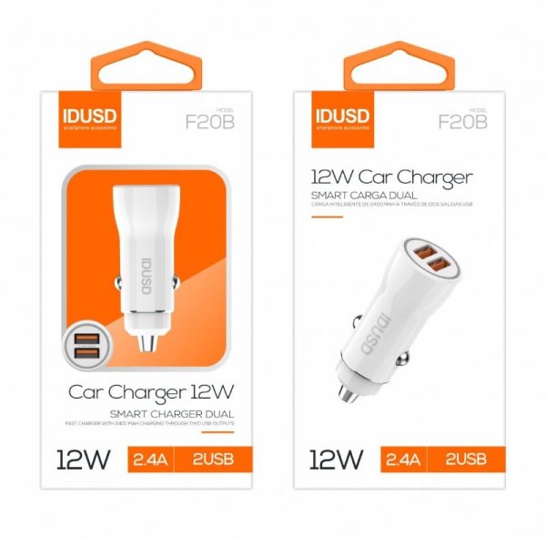 Carregador Isqueiro F20B 2-USB 2.4A Idusd - Image 2