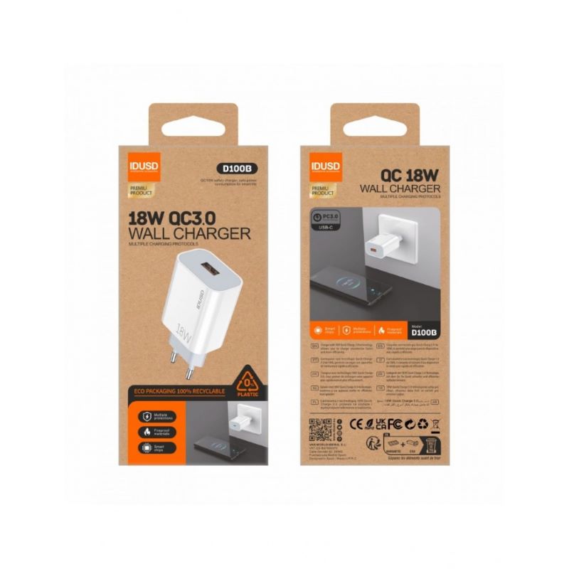 Carregador Parede Eco QC 18W Idusd - Image 2