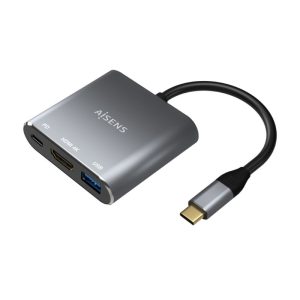 Hub Adaptador Type-C A HDMI/USB 3.0/Type-C 3 em 1 15cm Aisens