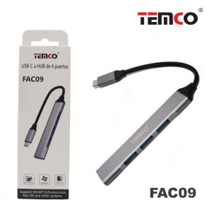 Hub 4 Portas Type-C Temco
