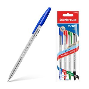 Pack de 4 Esferográficas Classic Stick 1.0 Azul/Vermelho/Preto/Verde Erichkrause