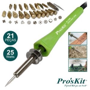 Pirografo Gravador Ferro Soldar 21 Peças Proskit