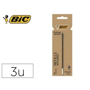 Recargas Bic Cristal Re´new Cor preto Blister 3 Unidades