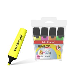 Pack de 4 Marcadores Fluorescente Verde/Rosa/Laranja/Amarelo Erichkrause