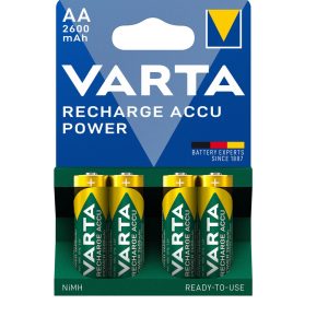 Pilhas Recarregáveis 2600mAh AA Varta (4 unid.)
