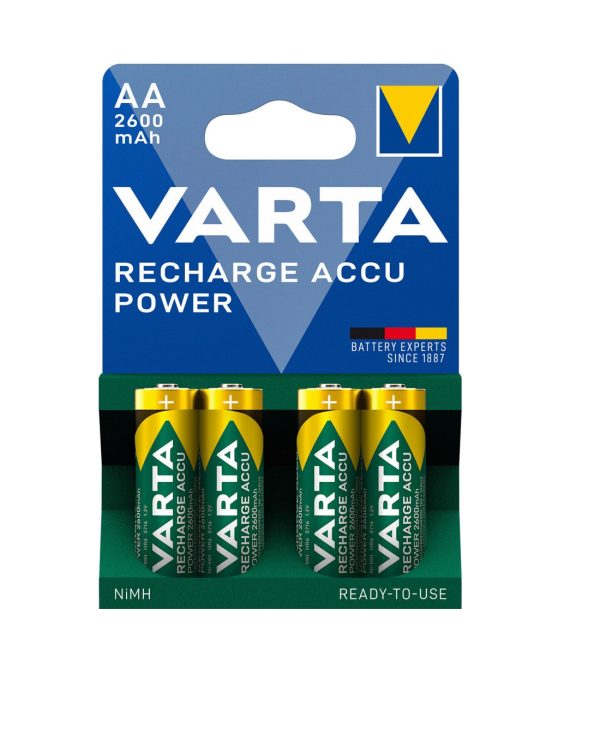 Pilhas Recarregáveis 2600mAh AA Varta (4 unid.)