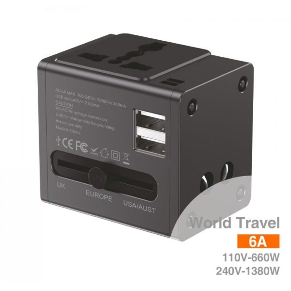 Adaptador Viagem Universal C/ Portas USB