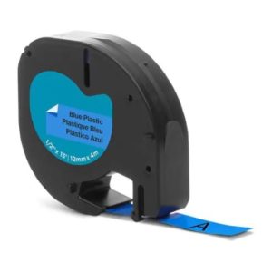 Fita Comp. Dymo Letratag 91205 – 12mm x 4 metros Preto/Azul