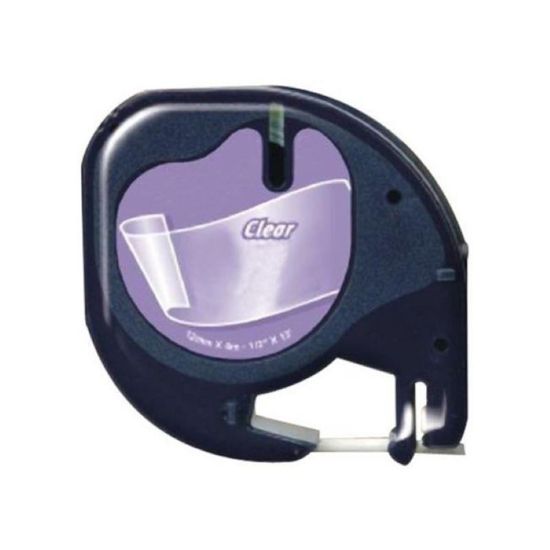 Fita Comp. Dymo Letratag 12267 – 12mm x 4 metros Preto/Transparente