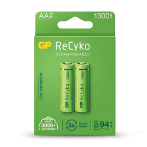 Pilhas Recarregáveis 1300mAh AA GP ReCyko (Blister 2 Unidades)